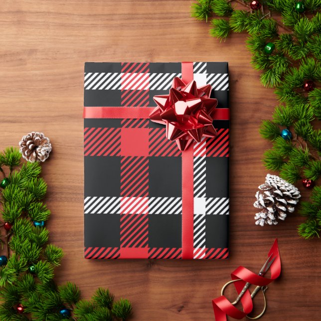 Presente Papel de enrolamento de Xadrez vermelho-martelo (Presente de Natal)