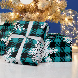 Presente Papel de enrolamento de Xadrezes pretas, em flocos