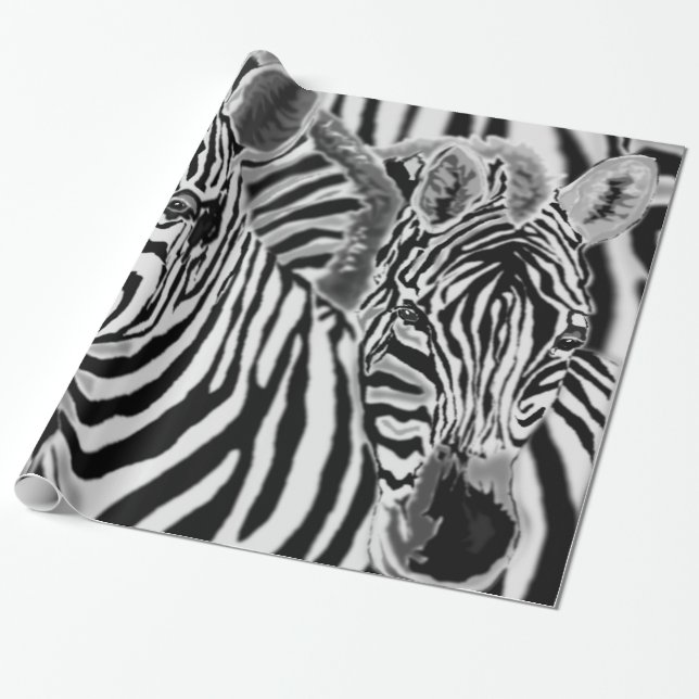 Presente Papel de enrolamento de zebra casal (Desenrolado)