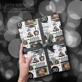 Presente Papel de enrolamento do aniversário de 30 anos do 