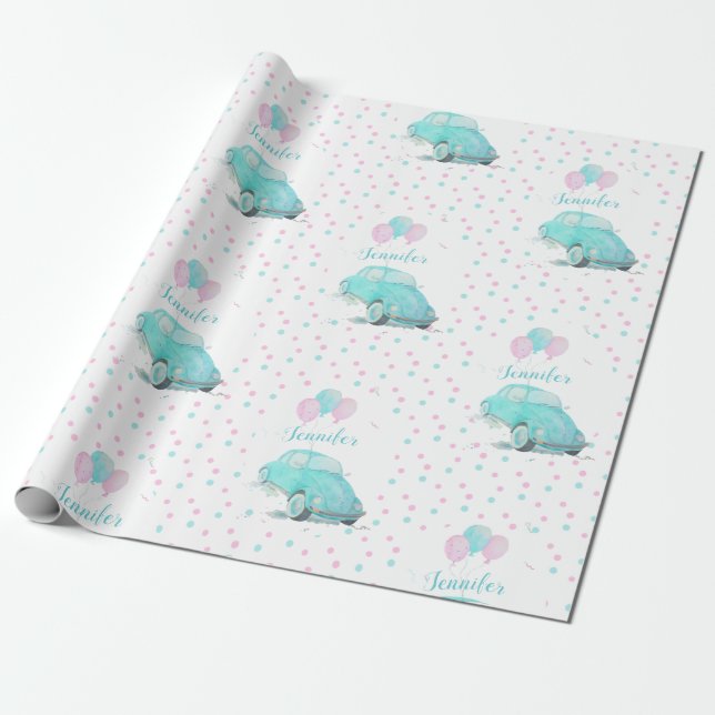 Presente Papel de enrolamento do Chá de fraldas de carro co (Desenrolado)