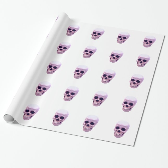 Presente Papel de enrolamento do crânio de Pop violeta púrp (Desenrolado)