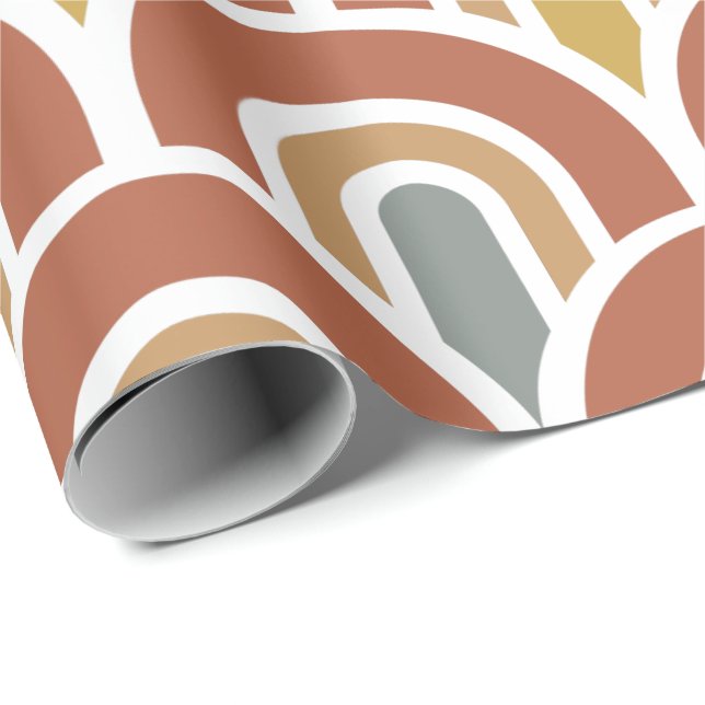 Presente Papel de enrolamento do design do arco-íris modern (Ponta do rolo)