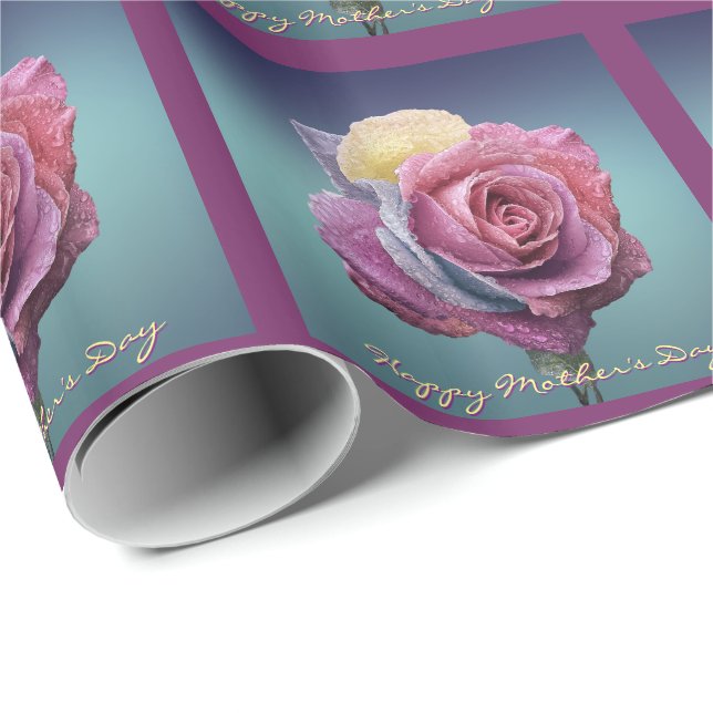 Presente Papel de enrolamento do Dia de as mães 55 feliz (Ponta do rolo)