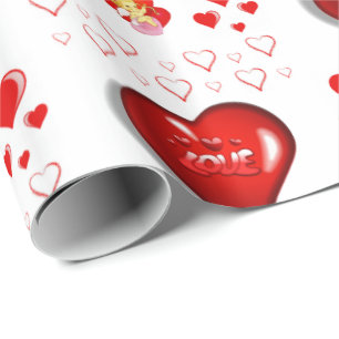 Presente Papel de enrolamento do dia de os namorados