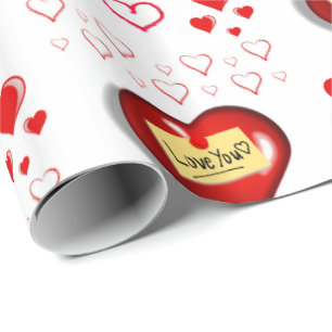 Presente Papel de enrolamento do dia de os namorados