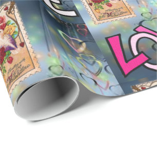 Presente Papel de enrolamento do dia de os namorados