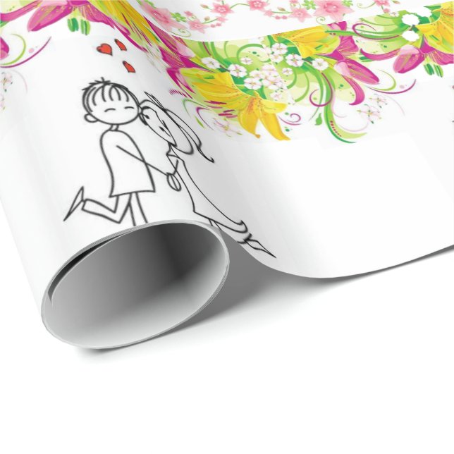Presente Papel de enrolamento do dia de os namorados (Ponta do rolo)