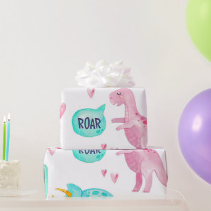 Presente Papel de enrolamento do dinossauro