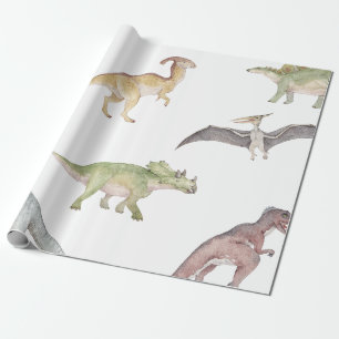 Presente Papel de enrolamento do dinossauro