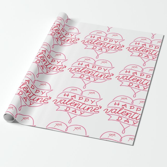 Presente Papel de enrolamento do feliz dia de os namorados (Desenrolado)
