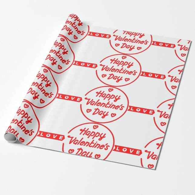Presente Papel de enrolamento do feliz dia de os namorados  (Desenrolado)