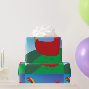 Presente Papel de enrolamento do galo vermelho