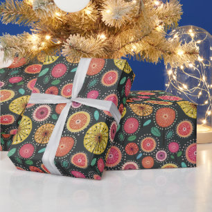 Presente Papel de enrolamento do padrão folk Boho Scandi