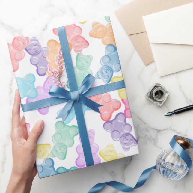 Presente Papel de enrolamento do partido Pastel Gummy Bears (Presentear)