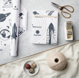 Presente Papel de enrolamento do sistema solar dos astronau