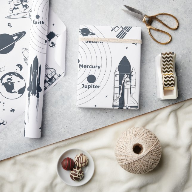 Presente Papel de enrolamento do sistema solar dos astronau (Artesanato)