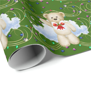 Presente Papel De Enrolamento Do Urso De Natal