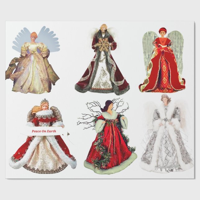 Presente Papel de enrolamento dos anjos de Natal (Aberto)