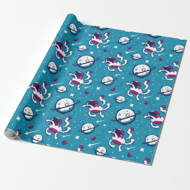 Presente Papel de enrolamento dos astronautas animais (Desenrolado)