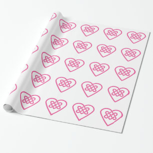Presente Papel de enrolamento dos corações celtas - Fundo b