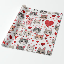 Presente Papel de enrolamento dos corações do dia de os nam