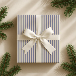 Presente Papel de enrolamento Elegante em tiras, azuis, fra