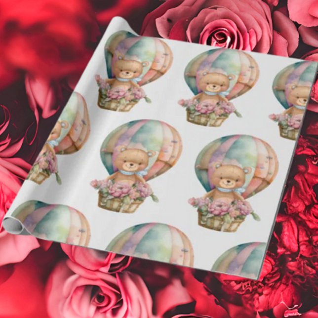 Presente Papel de enrolamento em branco do balão do urso de (Bring your dream party to life with our selection of quality Teddy Bear themed party supplies )