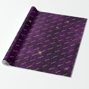 Presente Papel de enrolamento em branco e Dourado