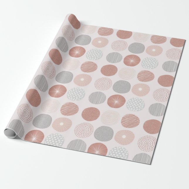 Presente Papel de enrolamento em círculo de Abstrato rosa (Desenrolado)