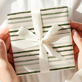 Presente Papel de enrolamento em faixa verde de aquarelas