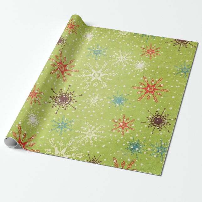 Presente Papel de enrolamento em flocos de neve (Desenrolado)