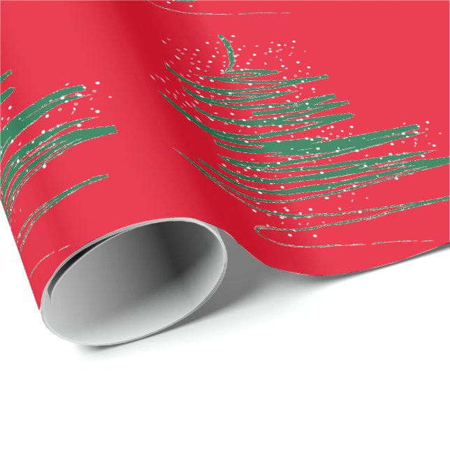 Presente Papel de enrolamento em flocos de neve da árvore d (Ponta do rolo)