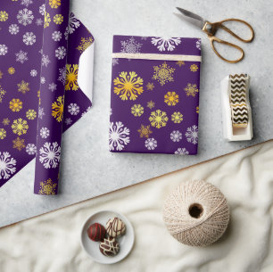 Presente Papel de enrolamento em flocos de neve de ouro ele