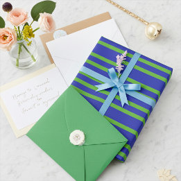 Presente Papel de enrolamento em Primavera verde e azul de