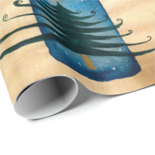 Presente Papel de enrolamento em X-mas da árvore de Natal,