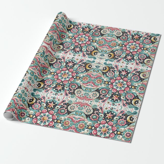 Presente Papel de enrolamento "Flor Celestial" (Desenrolado)