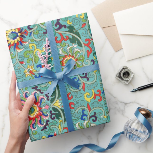 Presente Papel de enrolamento floral colorido (Presentear)
