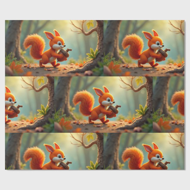 Presente Papel de enrolamento - Floresta do outono (Aberto)