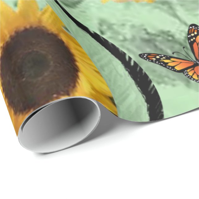 Presente Papel de enrolamento Girassol (Ponta do rolo)