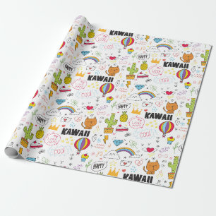Presente Papel de enrolamento Girly Doodles