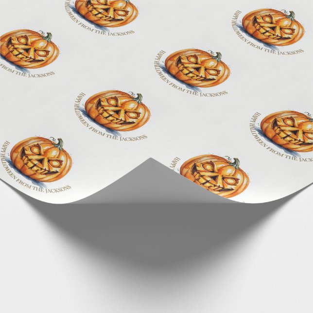 Presente Papel De Enrolamento Halloween - Pumpkin Esculpido (Ponta)