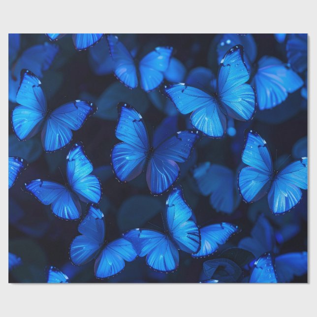 Presente Papel de enrolamento mágico da borboleta azul (Aberto)