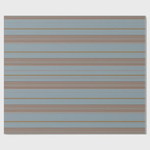 Presente Papel de enrolamento Mocha Brown e Blue Stripes
