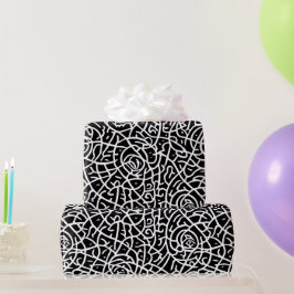 Presente papel de enrolamento na moda negro abstrato modern