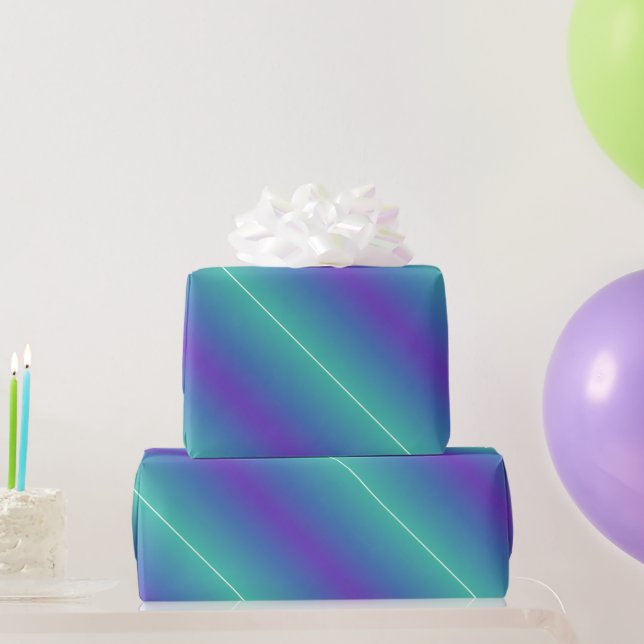 Presente Papel de enrolamento Neon Blue, Purple & Green Str (Presentes para festas)