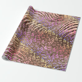 Presente Papel de enrolamento Neon Florals X'mas Curvas de 