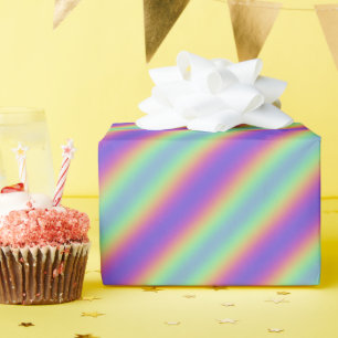 Presente Papel de enrolamento Neon Glow Rainbow Stripe