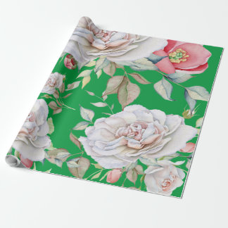 Presente Papel de enrolamento - Padrão Floral de Aquarela