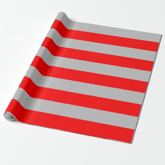 Presente Papel de enrolamento para tiras de Cinza e vermelh (Desenrolado)